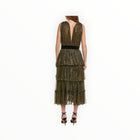 Traffic People Tiered Dress - Gold Multi