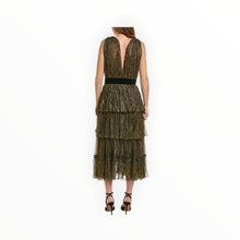 Traffic People Tiered Dress - Gold Multi