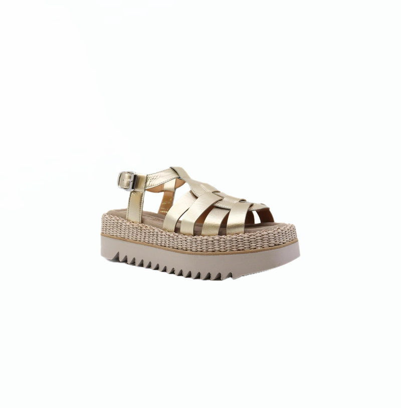 Laura Bellariva Rafia Corda Dust Platform Sandals - Platino Ivory