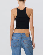 ÉTERNE Cropped Rib Tank - Black