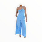 Lavender Brown Tessa Romper - Blue/White Stripe