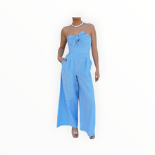 Lavender Brown Tessa Romper - Blue/White Stripe