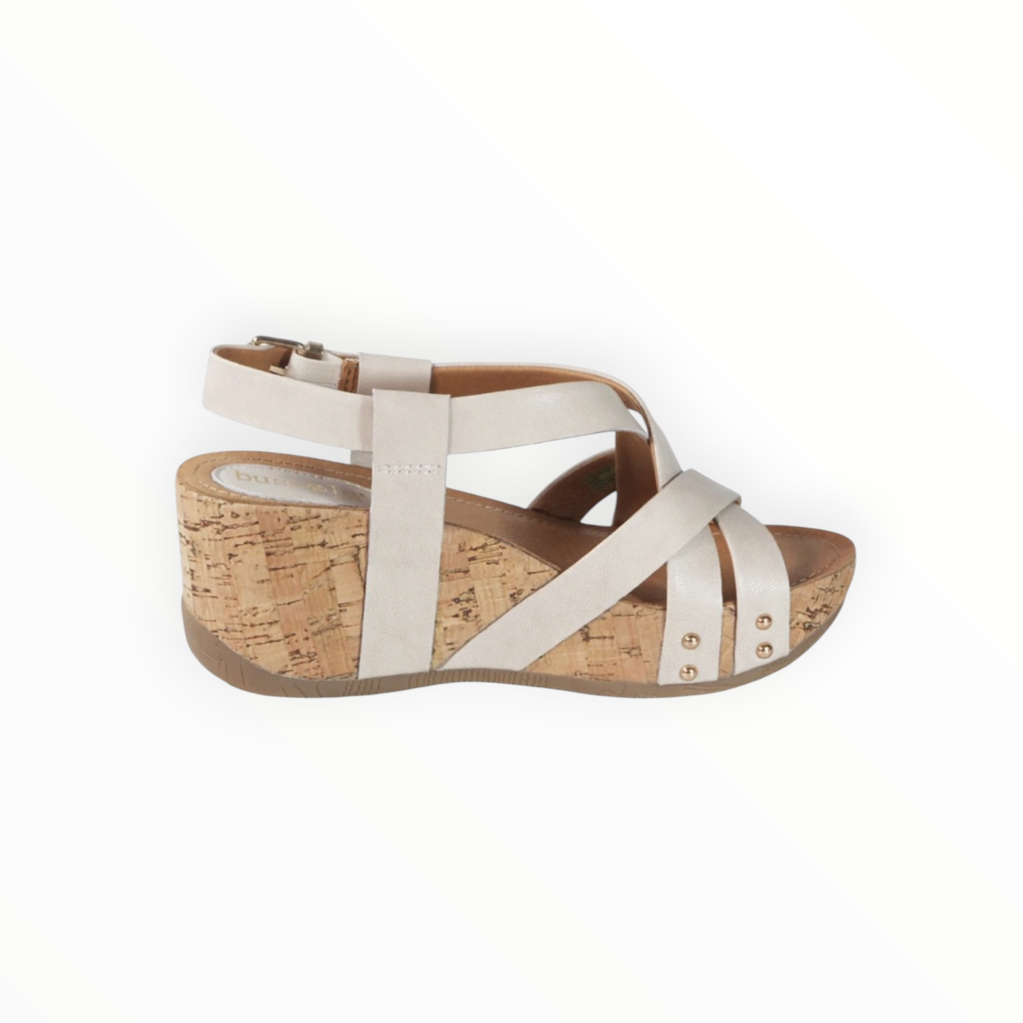 bussola Formentera Cross Straps Wedge Sandals - Ivory