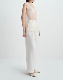 Rue Sophie Ananya Sequinced Mesh Top - Crème