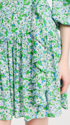 Shoshanna Nicola Floral Print Ruffle Dress - Spring Green Multi