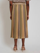 Maison Lurex Gala Pleated Skirt - April Moon/Green