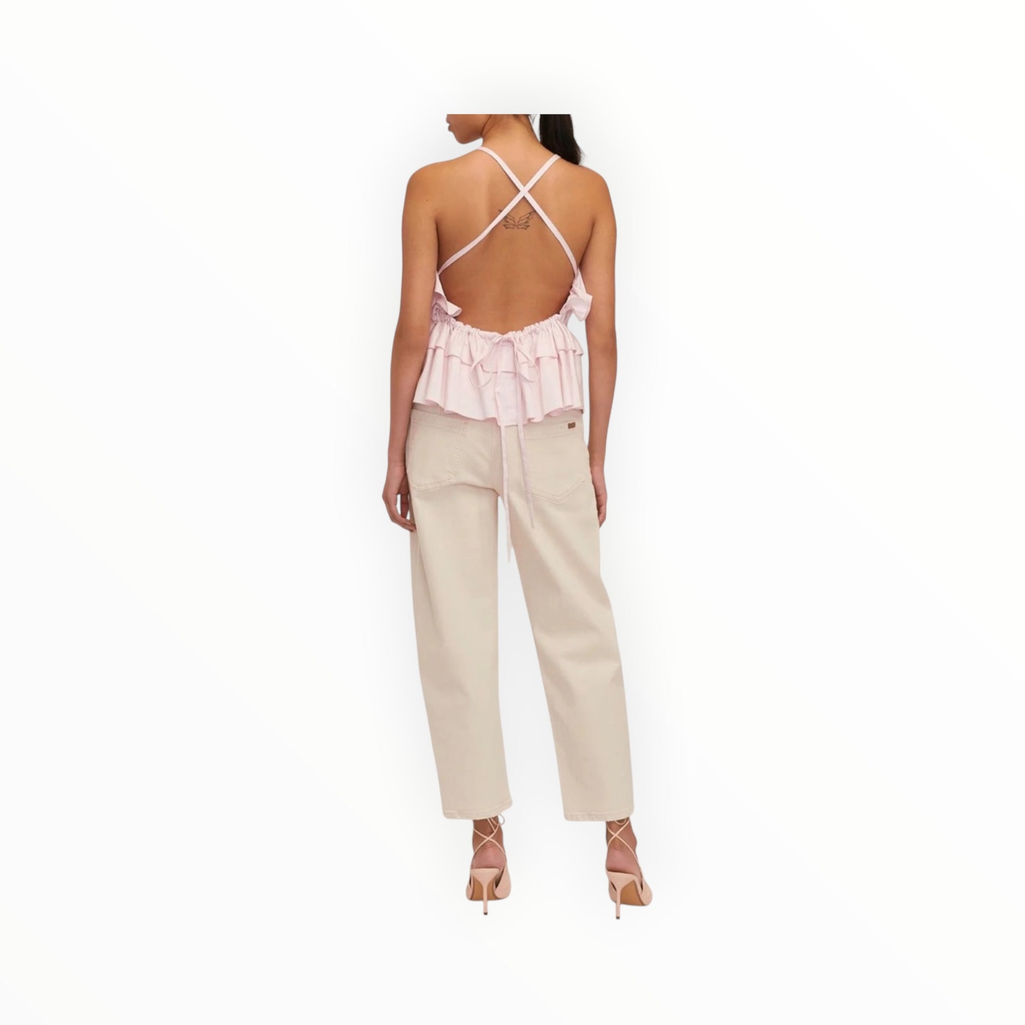 Marissa Webb Bex Ruffle Apron Top - Soft Pink