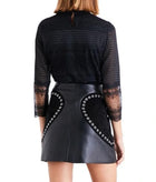 maje Lizie Cropped Lace Top - Black