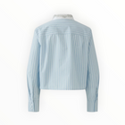 Oui Blue/White Stripe Shirt With Jewelled Collar