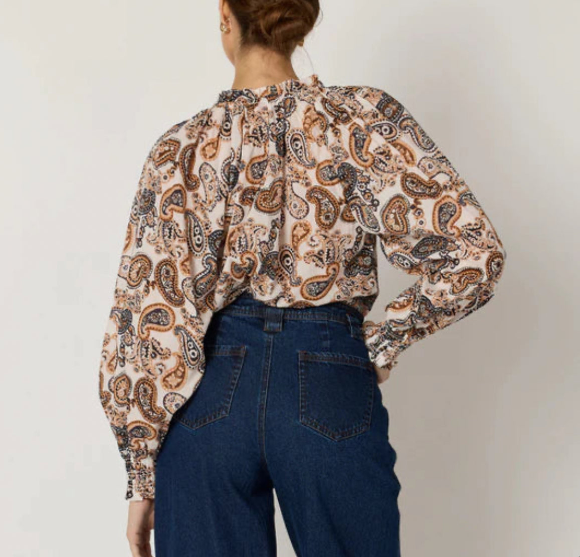 Cleobella Ivy Blouse - Paisley Nutmeg Ivory