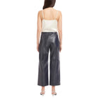 Fifteen Twenty Faux Patent Leather Cropped Pants - Navy