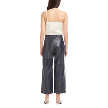 Fifteen Twenty Faux Patent Leather Cropped Pants - Navy