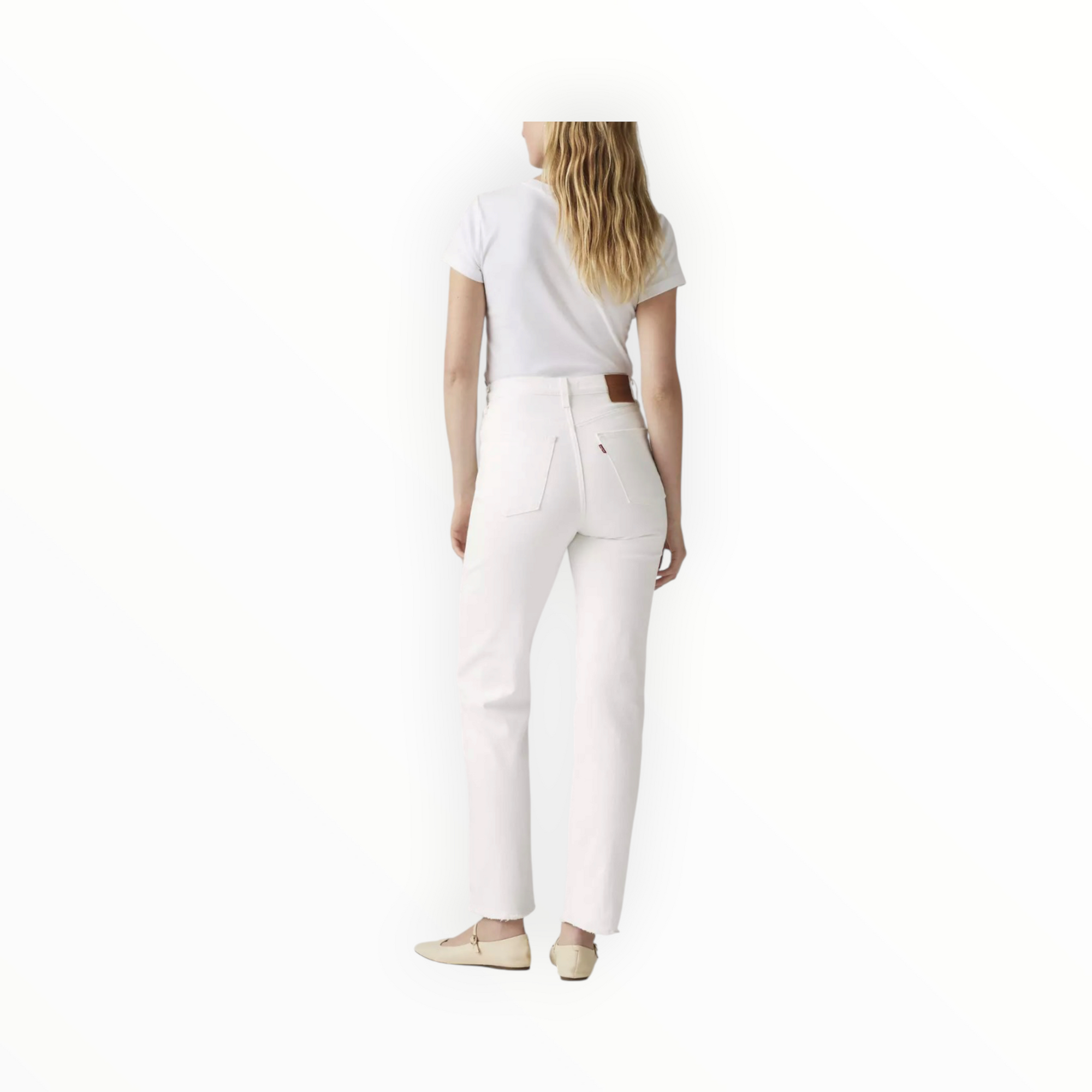 Levi’s Ribcage Straight Ankle Jeans - Cloud Over - White