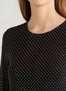Frame The Rhinestone Jersey Top - Black