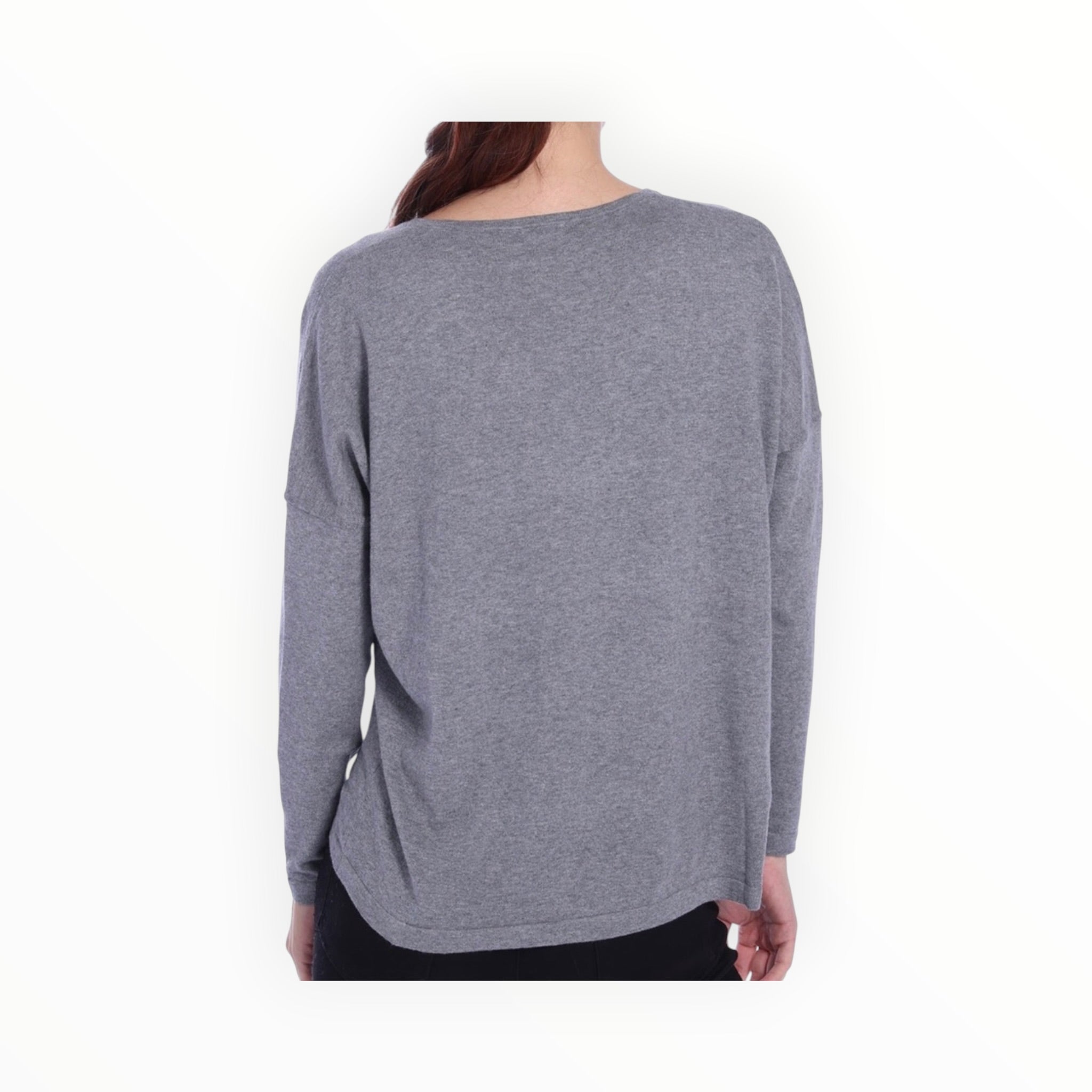 Minnie Rose V Neck Pullover - Grey Shadow