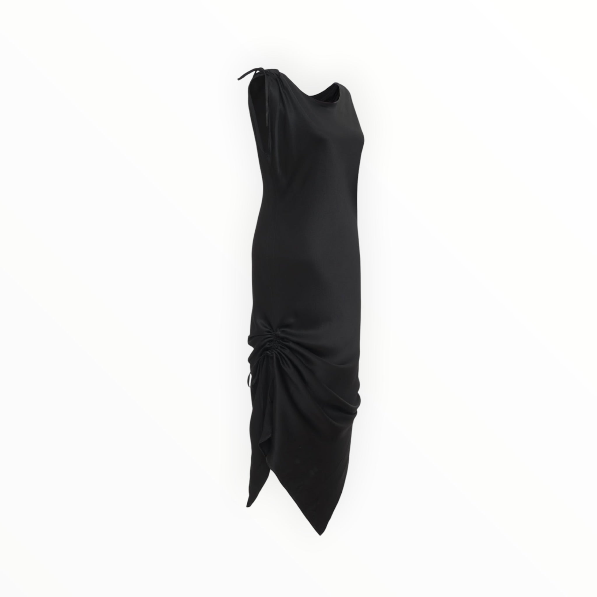 Gold Hawk Silvia Ruched Silk Dress - Black
