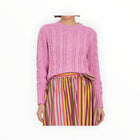 OLIVIA by livro Cable Crewneck Sweater - Blush