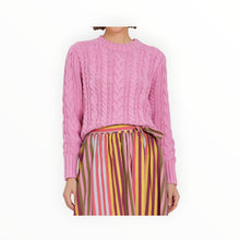 OLIVIA by livro Cable Crewneck Sweater - Blush