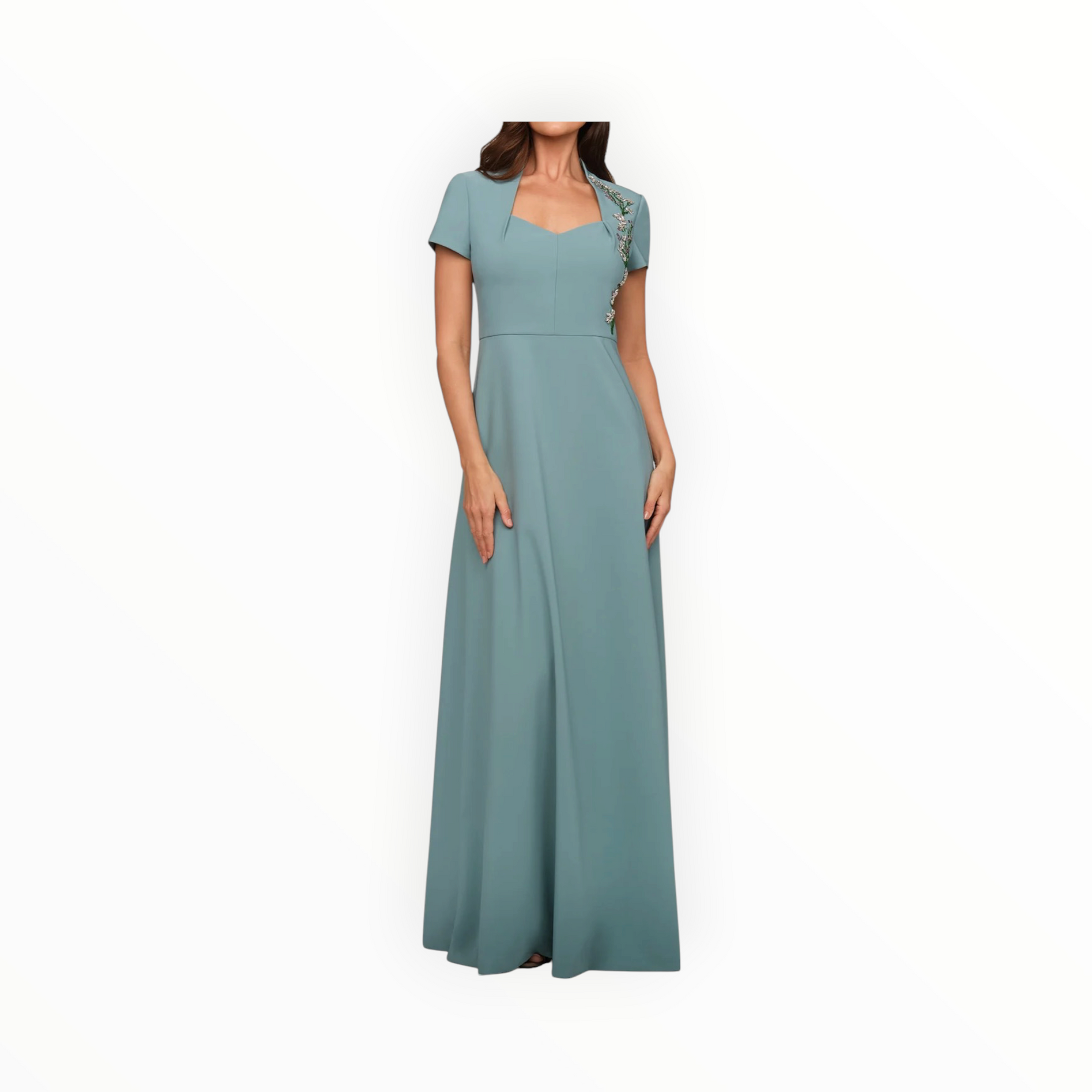 Kay Unger Fatima Gown - Cyan Blue