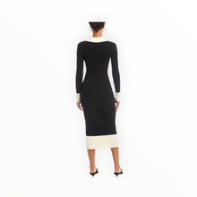 Fifteen Twenty Belle Ribbed Polo Dress - Black/Cream