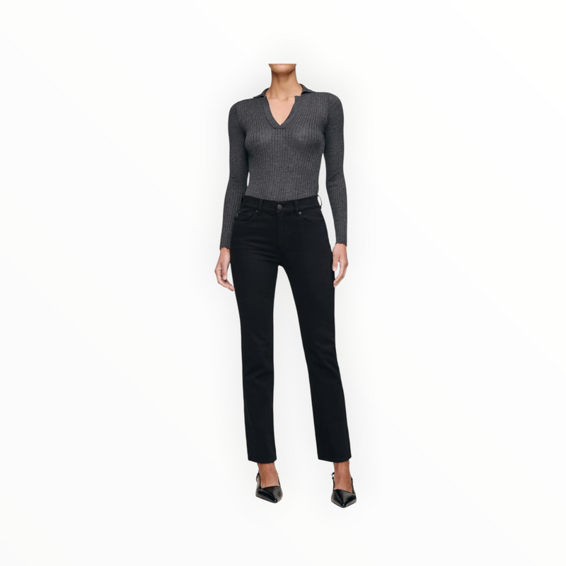 DL1961 Mara Straight Mid Rise Instasculpt Ankle Jeans - Black