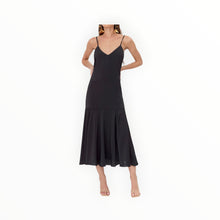 Adelyn Rae Rhegan V-Neck Slip Dress With Flared Hem - Black