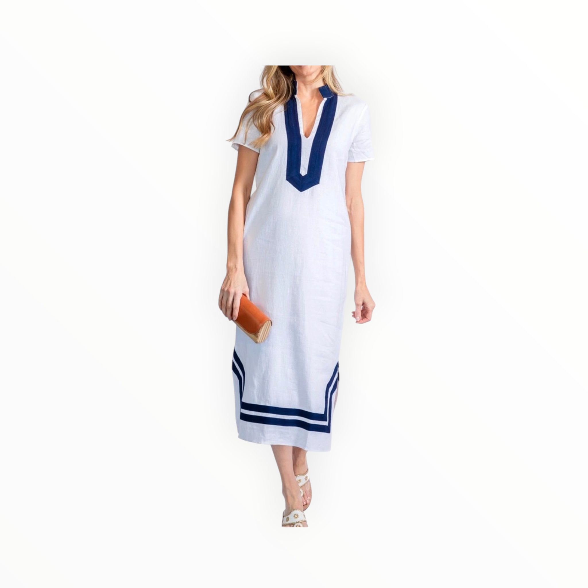 Sail To Sable Short Sleeve Classic Tunic - White/Navy