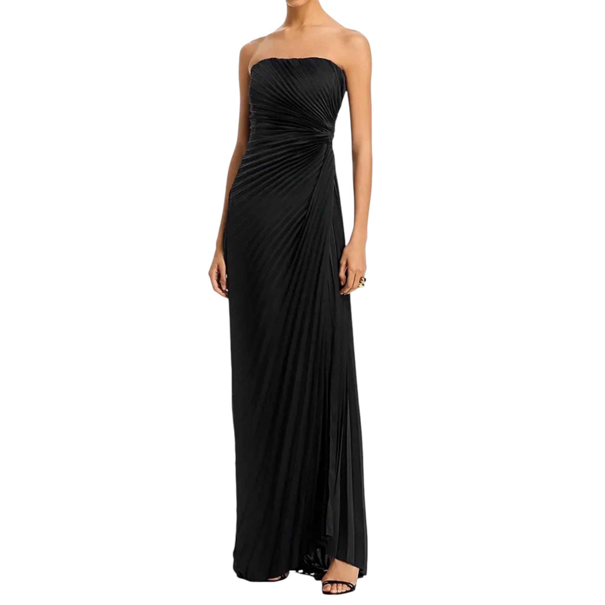 A.L.C. Layla Strapless Pleated Gown - Black