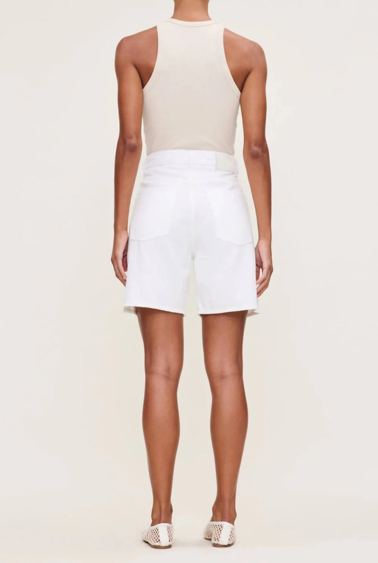 DL1961 Taylor Aura Drawstring Shorts - White Drawcord