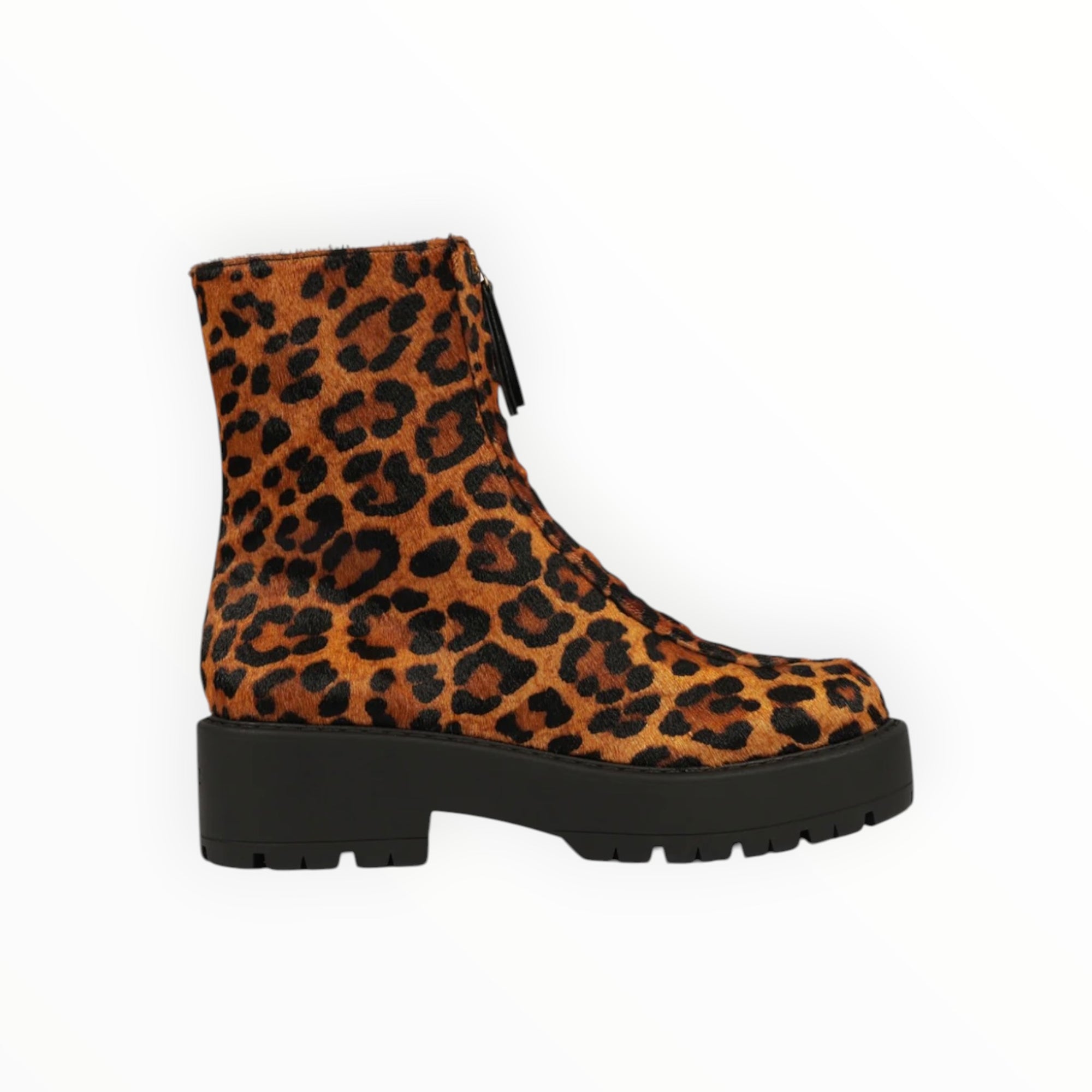 Schutz Farrah Hair Calf Bootie - Leopard