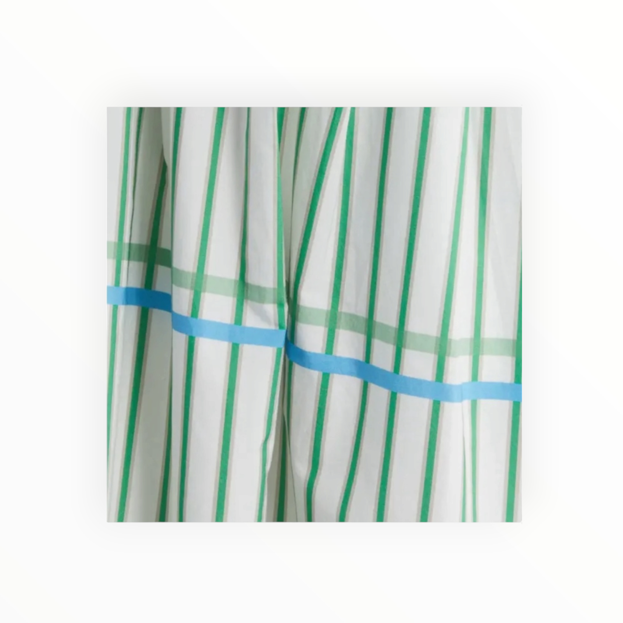 Du Paradis Marseille Stripe Strapless Fit & Flare Sundress - Ocean Green Stripe