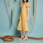 Sister Jane Sandy Swirl Midi Dress - Pale Yellow
