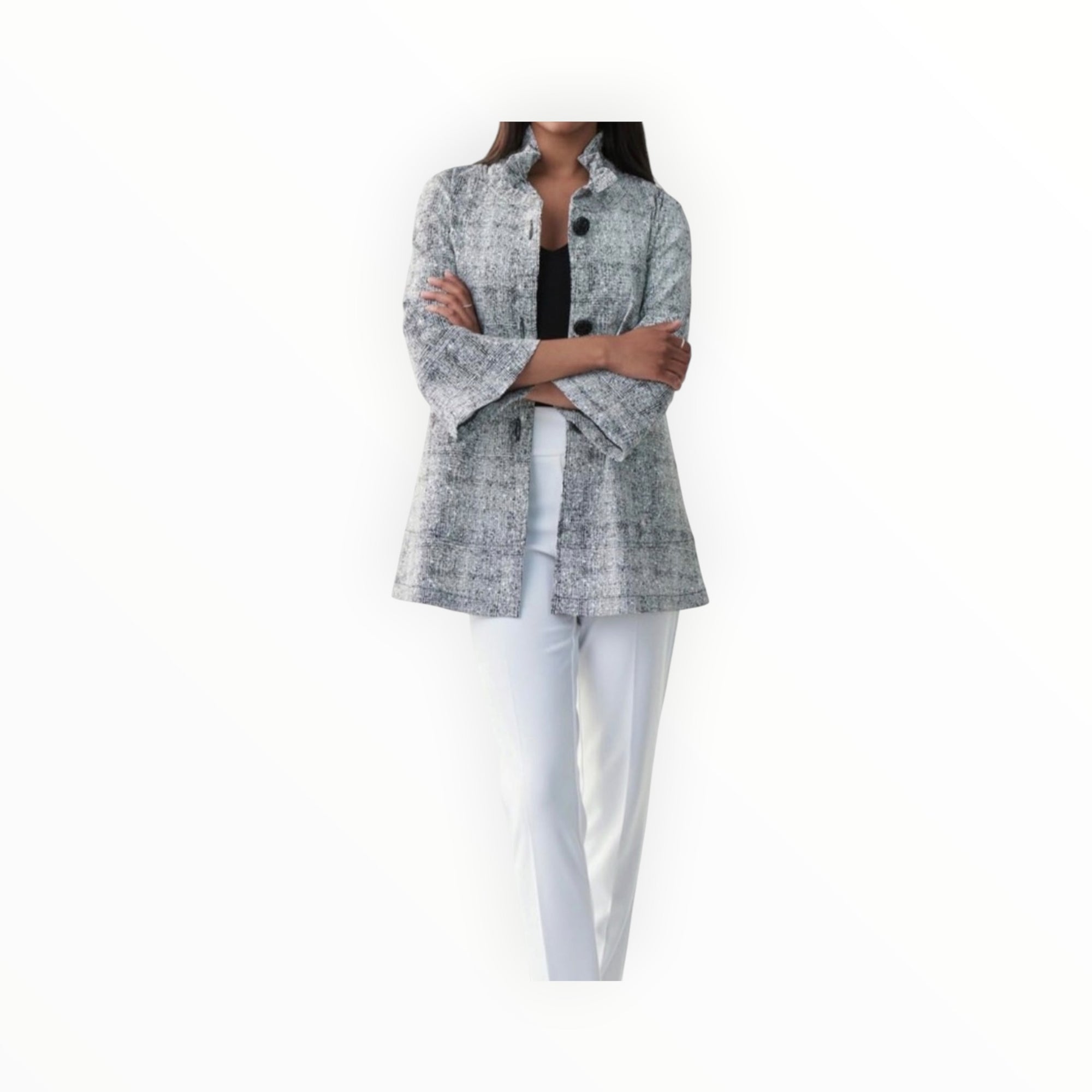 Joseph Ribkoff Graphic Print Blazer - Black/White