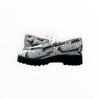 Frēda Salvador Hana Croc Embossed Loafer - Black/White