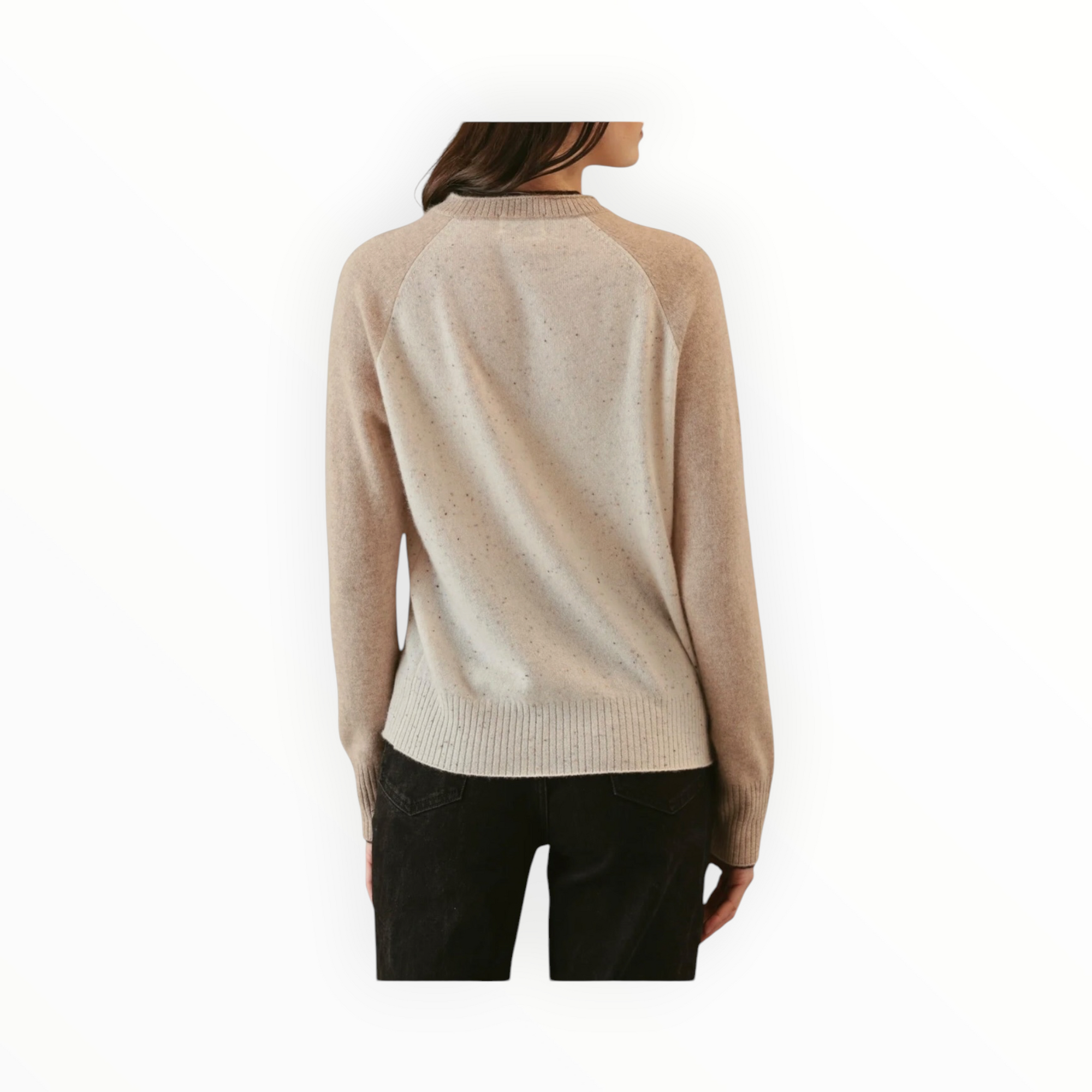 27 Miles Malibu Proctor Cashmere Baseball Pullover - Coconut/Oatmeal/Espresso