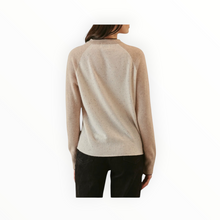 27 Miles Malibu Proctor Cashmere Baseball Pullover - Coconut/Oatmeal/Espresso