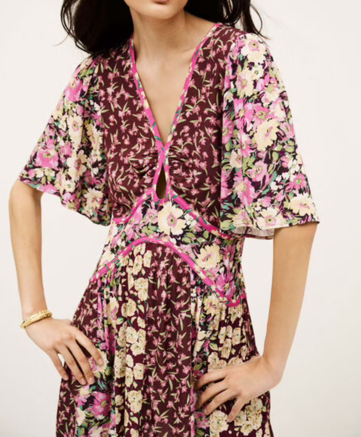 ba&sh Indrea Dress - Bordeux Multi