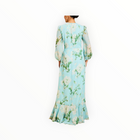 Mestiza Ophelia Chiffon Gown - Blue Botanica