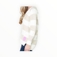 GANNI Poplin Collar Smiley Cardigan - Egret