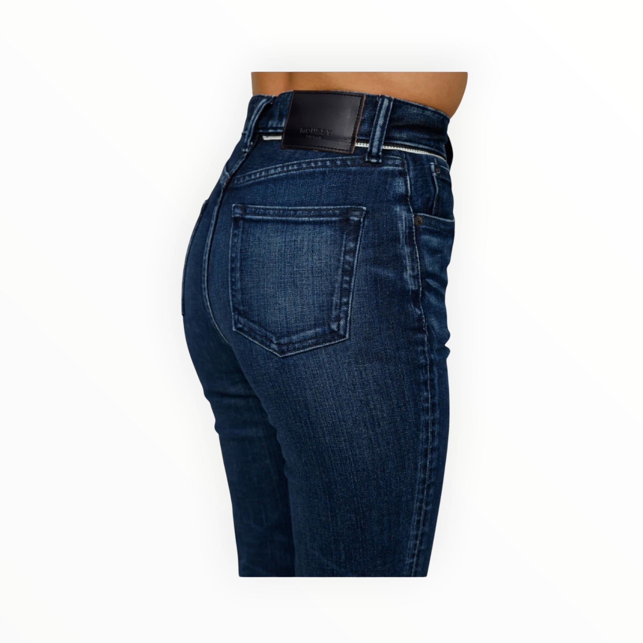 Moussy Vintage Emma Cropped Flare Jeans - Dark Blue