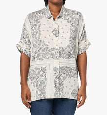 Majestic Filatures Bandana Print Shirt - Cream