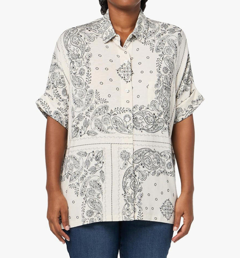 Majestic Filatures Bandana Print Shirt - Cream