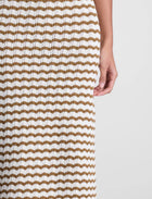 A.L.C. Alexis Striped Knit Skirt - Parchment/Aged Bronze