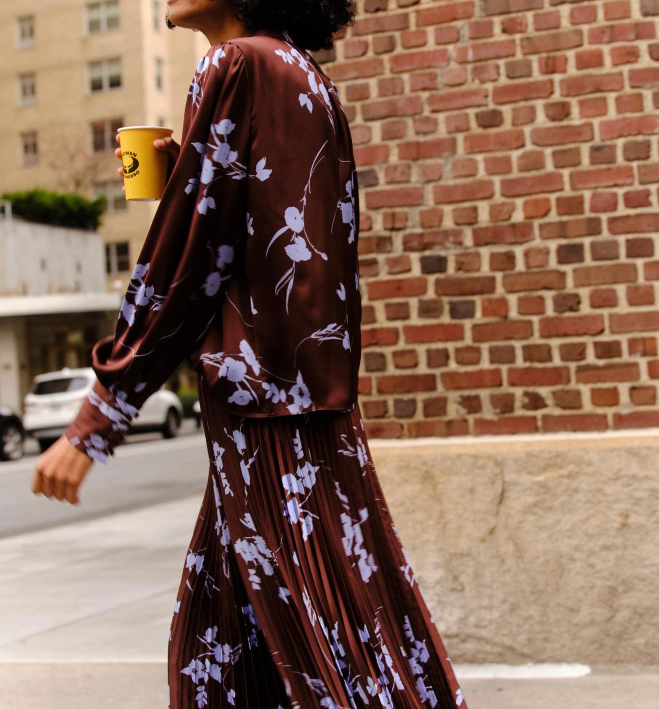 Cartolina Claudia Skirt - Upstate Floral In Espresso