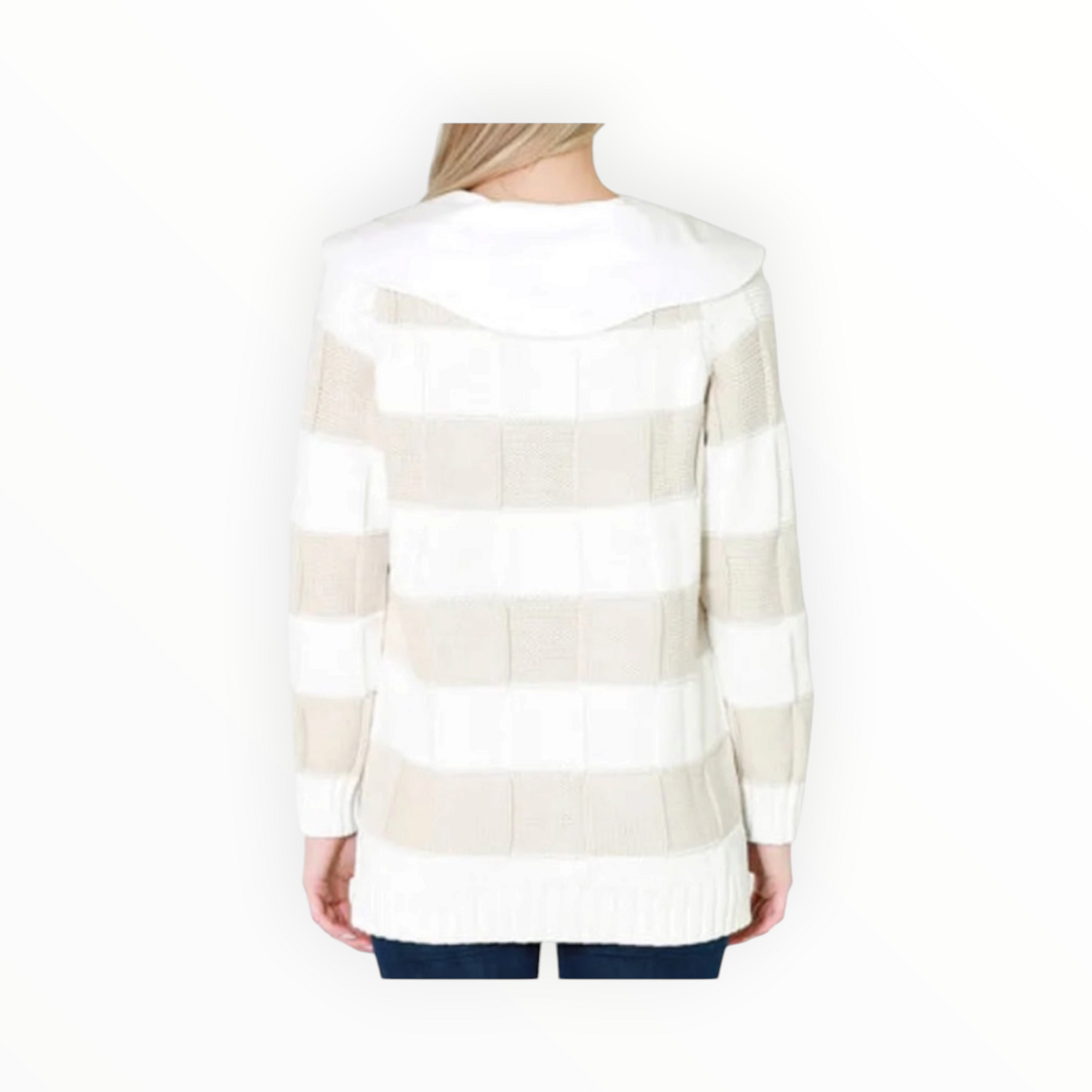 GANNI Poplin Collar Smiley Cardigan - Egret