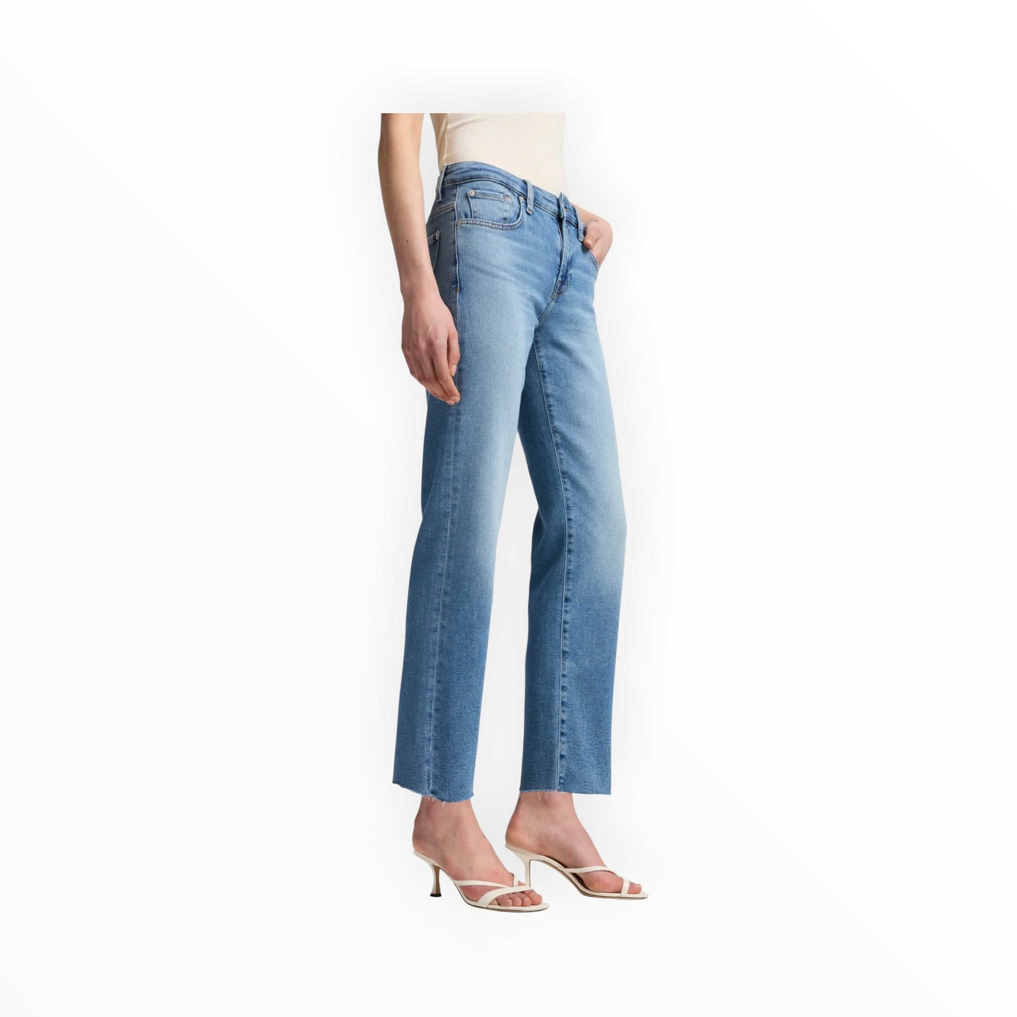 7 For All Mankind Calie Straight Ankle in Luxe Vintage - Fancy