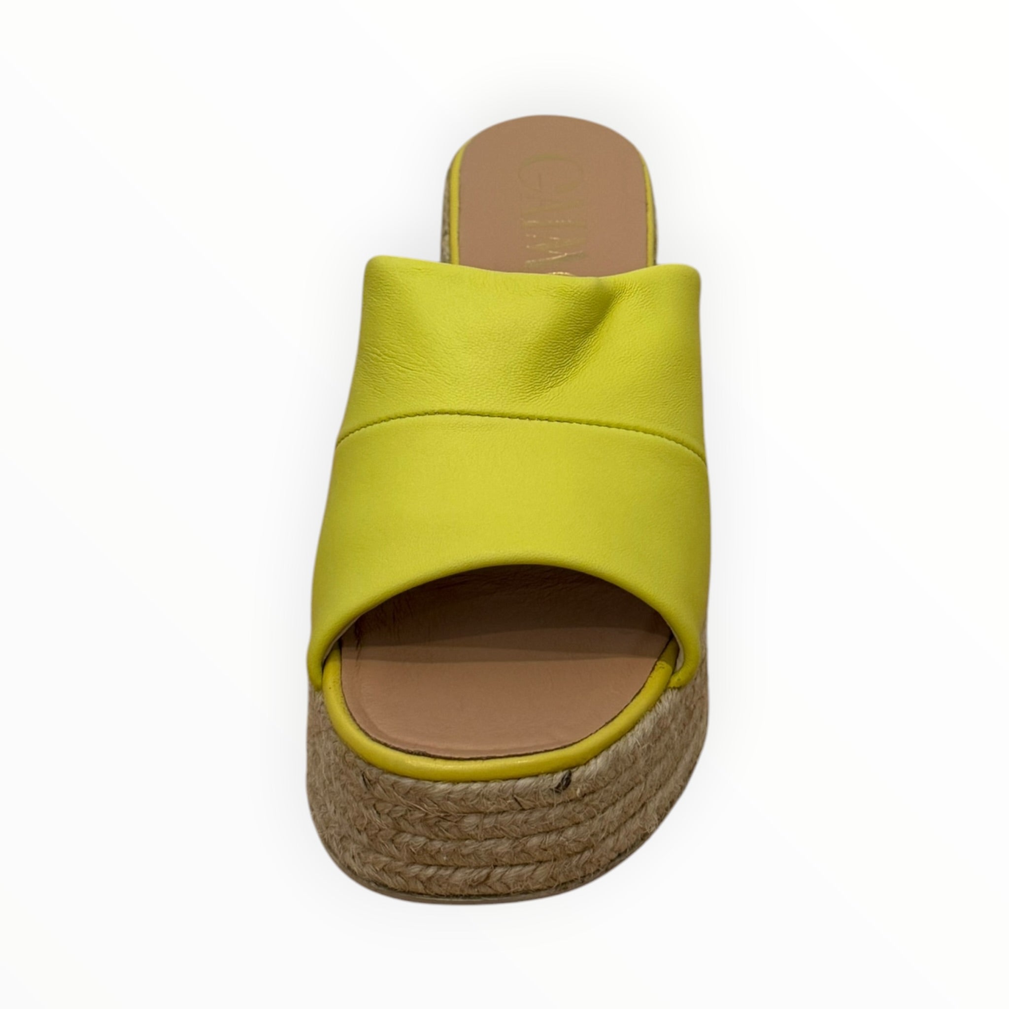 Gaimo Kala Jute Wide Heeled Leather Clogs - Taxi