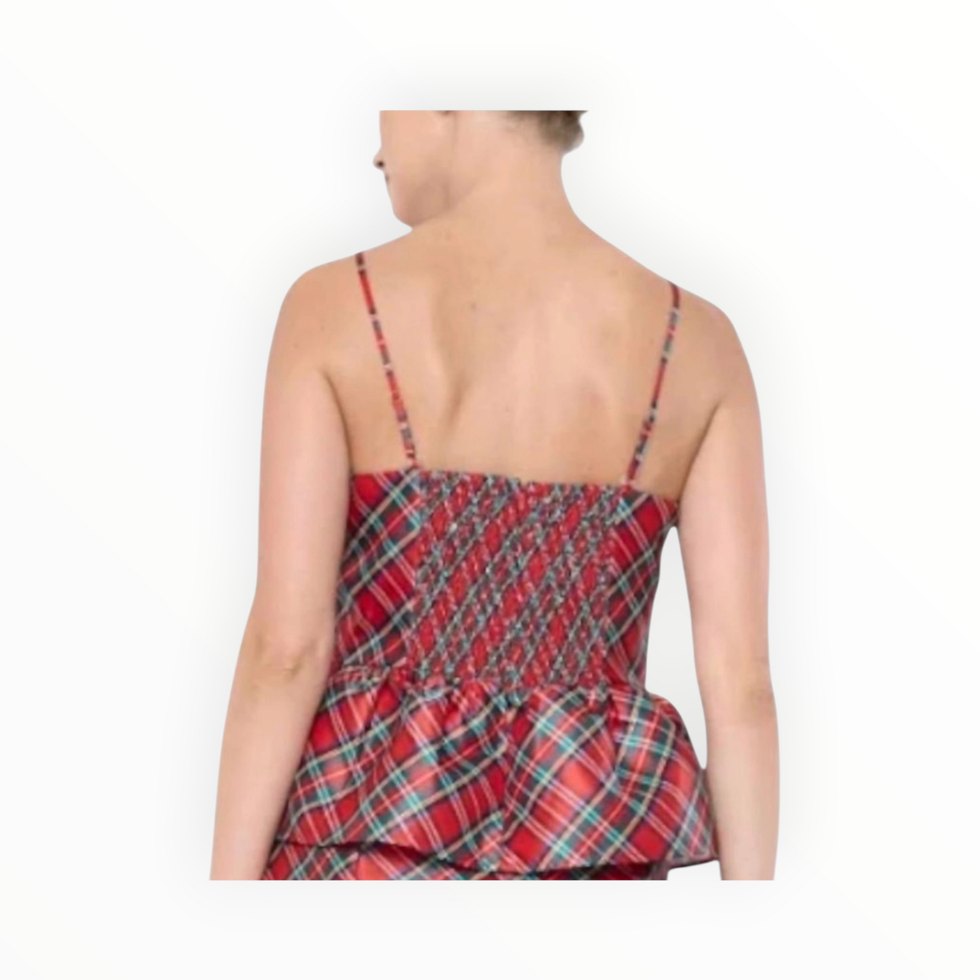 Flora Bea Jubi Top - Tartan Plaid