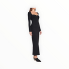 STAUD Silhouette Long-Sleeve Maxi Dress - Black