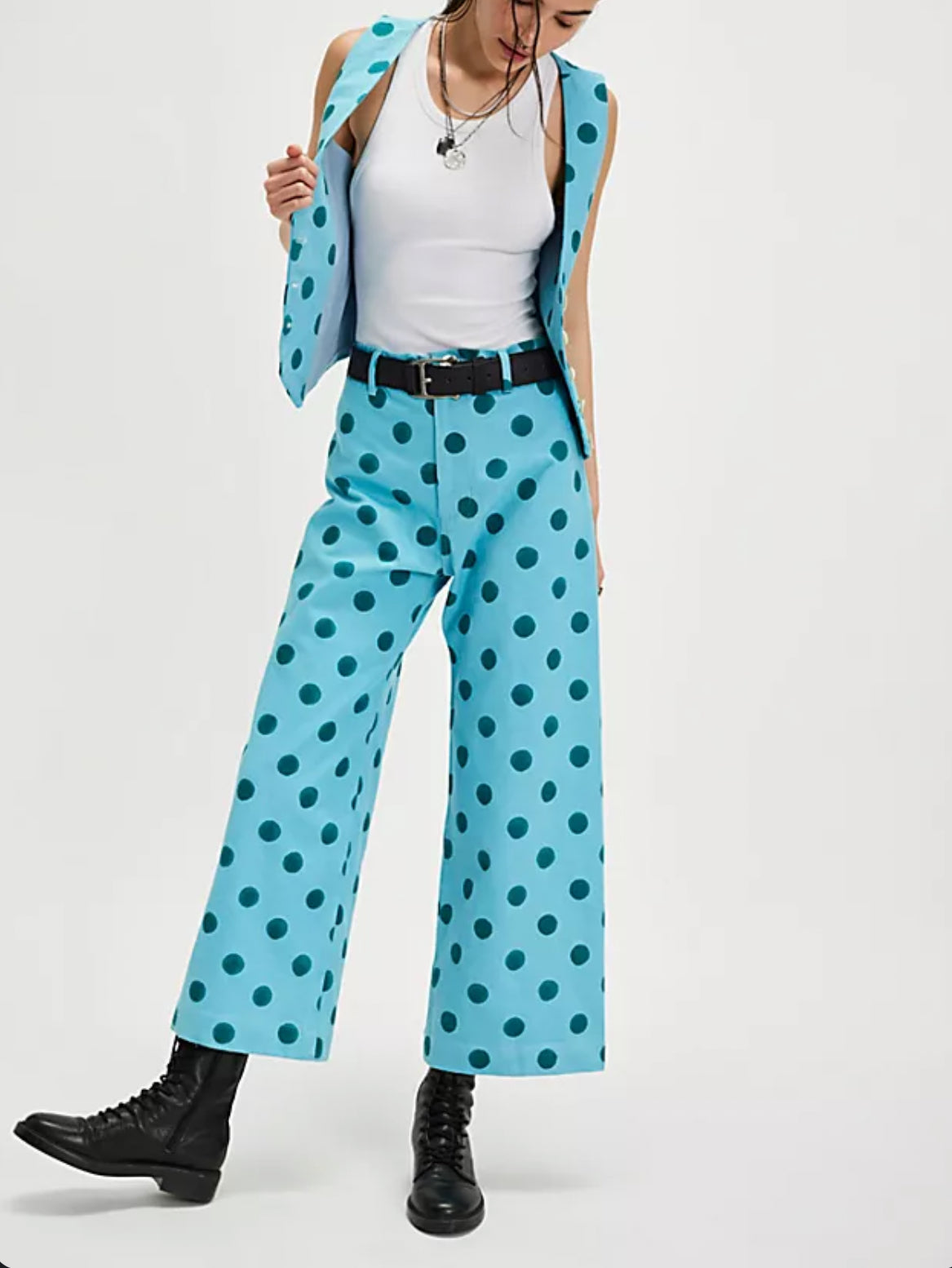 SZ Blockprints Polka Dot Suit Vest - Blue